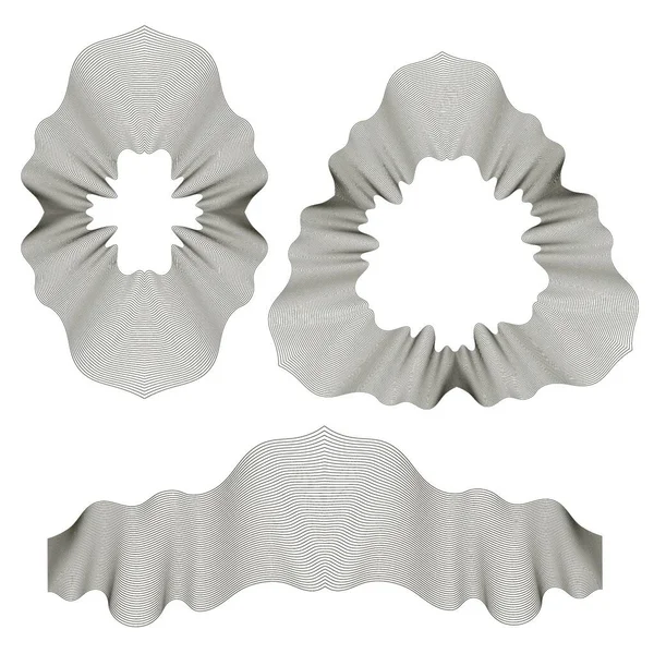 Ornamentos Geométricos Criativos Guilhochê Rosettes Isolado Decoração Redonda Ornamental Quadros —  Vetores de Stock