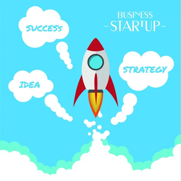 Flat Design Business Startup Success — Image vectorielle