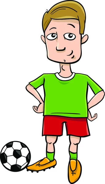 Ilustraciones Dibujos Animados Fútbol Jugador Fútbol Con Pelota — Archivo Imágenes Vectoriales