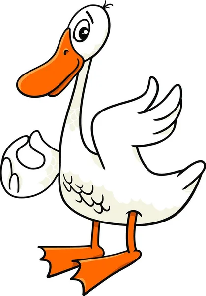 Cartoon Illustration Goose Bird Farm Animal Character — Stock Vector