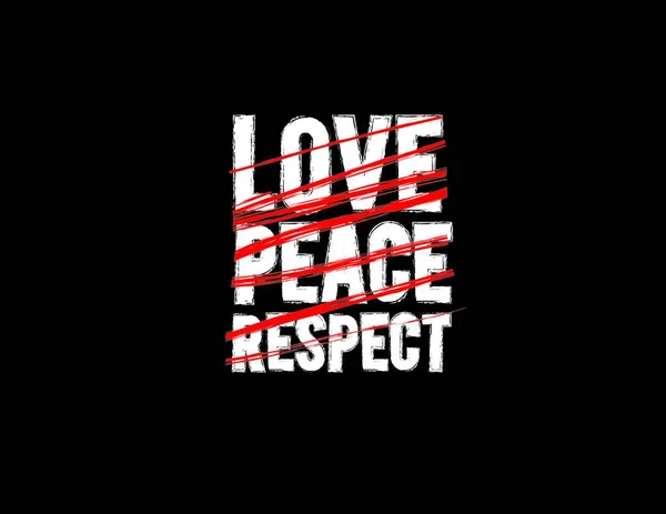 Любовь Мир Уважение Цитата Логотип — стоковый вектор