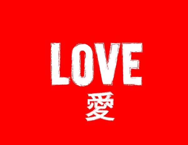 Love Logo Und Japanische Schrift — Stockvektor