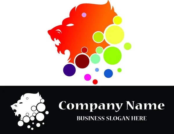 Löwenblase Digitales Logo — Stockvektor