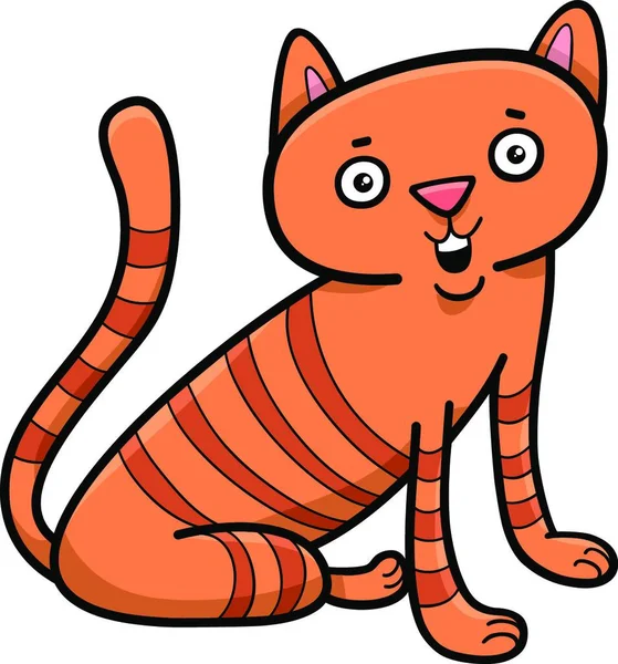 Desenhos Animados Ilustração Gato Gatinho Personagem Animal — Vetor de Stock