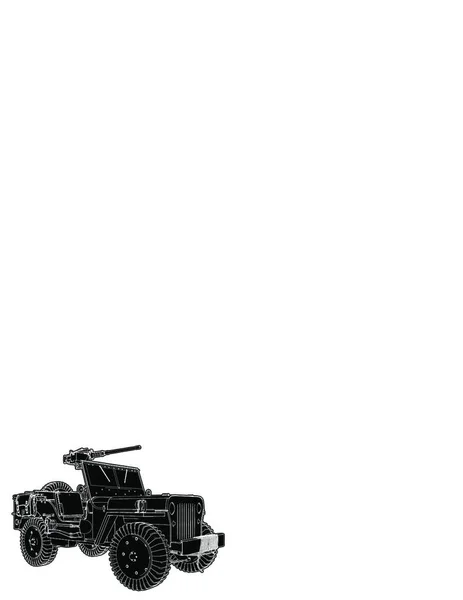 Army Armed Jeep Vector — Stockový vektor