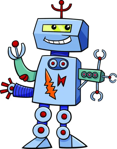 Ilustracja Kreskówek Robot Science Fiction Lub Postać Fantasy — Wektor stockowy