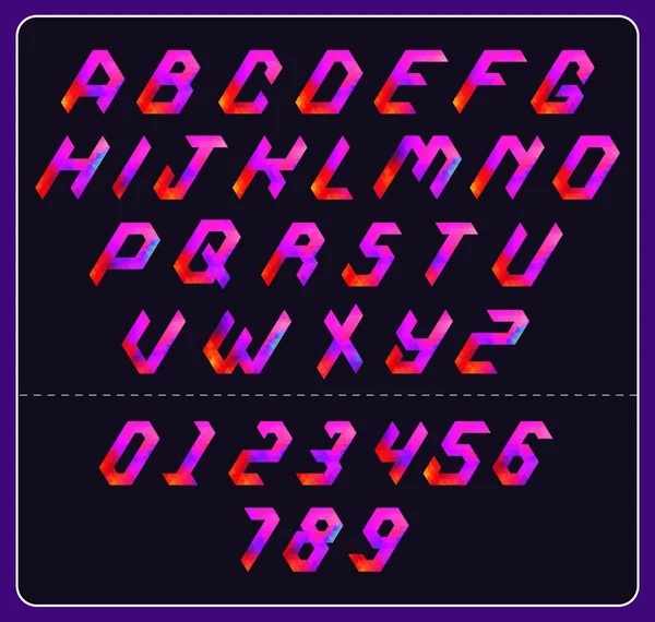Разноцветный Полигональный Графический Элемент Шрифта Различного Использования — стоковый вектор