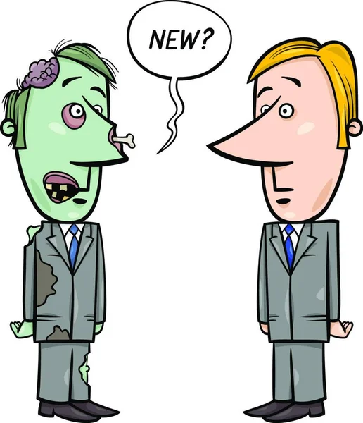 Concetto Cartoon Illustrazione Zombie Businessman Nuovo Dipendente — Vettoriale Stock