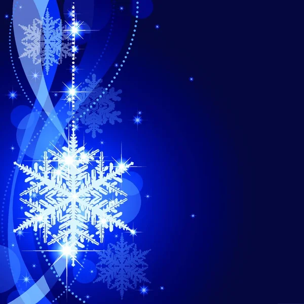 Winter Weihnachten Hintergrund Mit Hängender Schneeflocke Abstrakte Illustration Vektor — Stockvektor