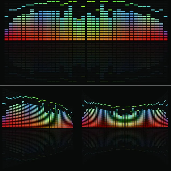 Sada Ekvalizérů Led Analyzátoru Barevné Ilustrace Pozadí Vektor — Stockový vektor