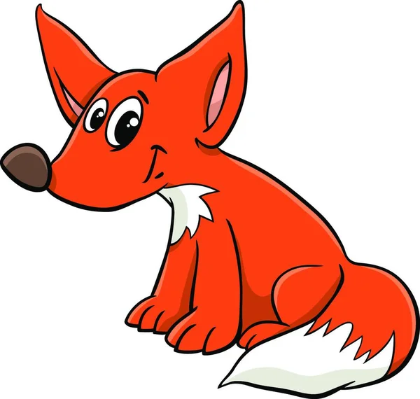 Ilustracja Kreskówki Cute Little Fox Charakter Zwierząt — Wektor stockowy