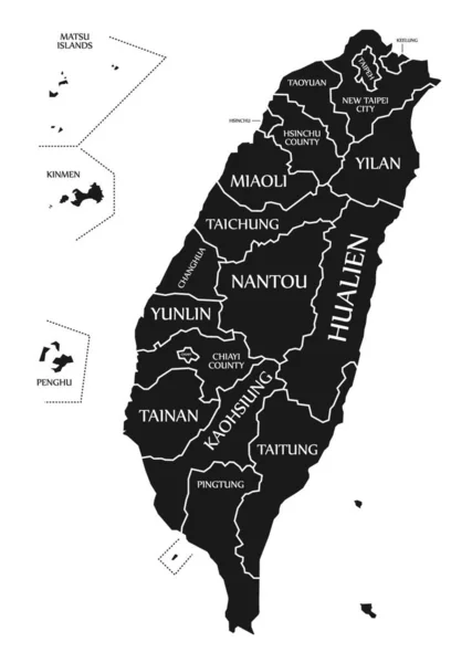 타이완 지도에 삽화가 표시되어 — 스톡 벡터