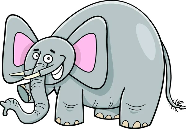 Ilustração Dos Desenhos Animados Caráter Animal Elefante —  Vetores de Stock