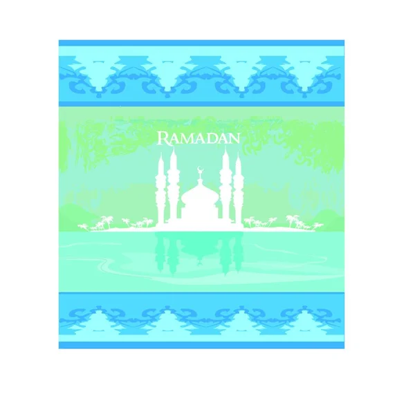 Elegante Carta Ramadan Kareem — Vettoriale Stock