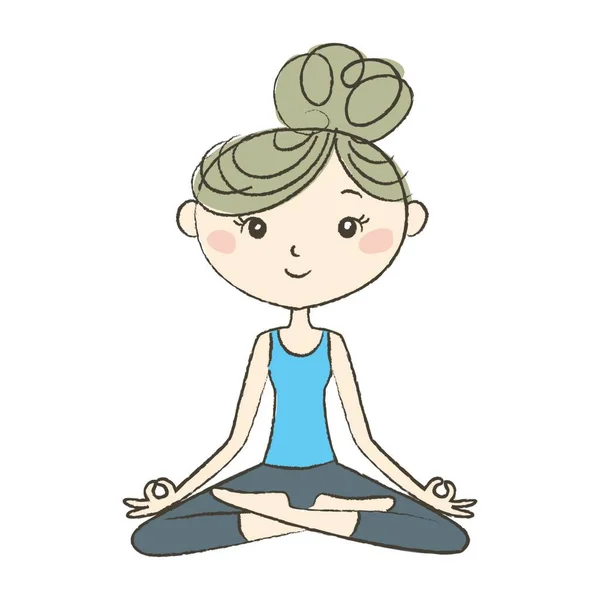 Yoga Egzersizi Rahat Bir Kadın — Stok Vektör