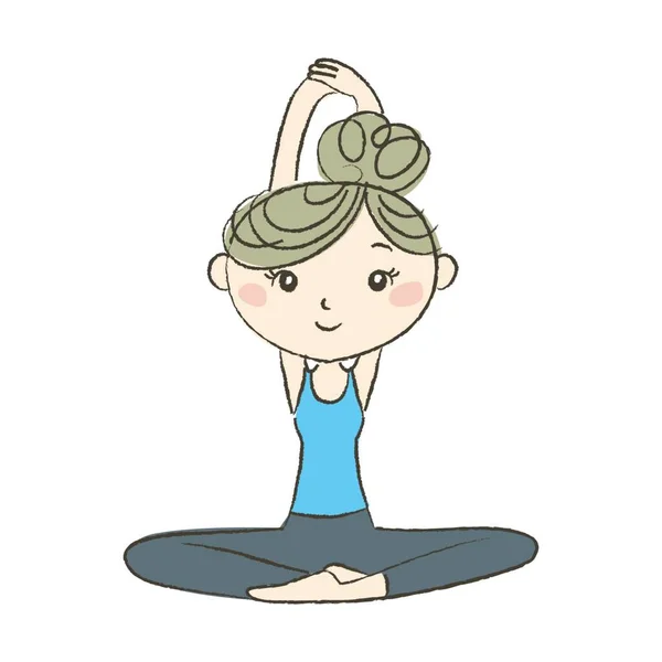 Ejercicio Yoga Una Mujer Pose Loto — Vector de stock