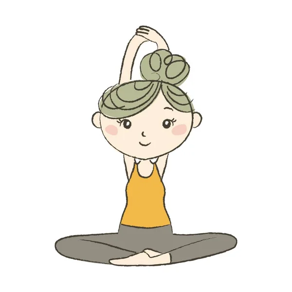 Prenatale Yoga Een Zwangere Vrouw Lotushouding — Stockvector