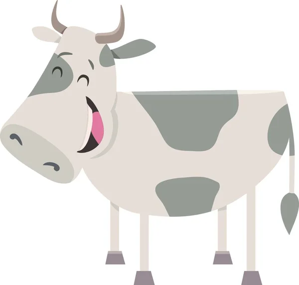 Tecknad Illustration Funny Cow Farm Animal Character — Stock vektor