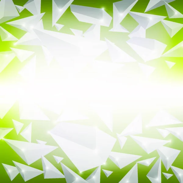 Yeşil Kristal Şablon Parçacıkların Patlaması Soyut Parçalar Arkaplanı — Stok Vektör