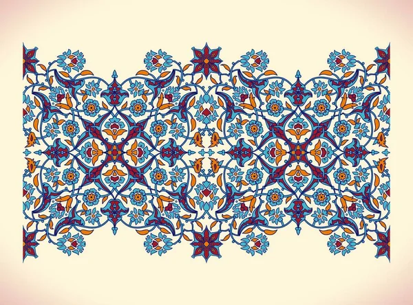 Arabesque Vintage Verzierten Rand Eleganten Blumenschmuck Print Für Design Vorlage — Stockvektor