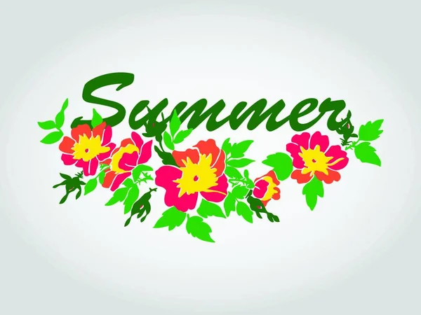 Vektor Rundrahmen Isoliert Mit Sommerblumen Vintage Stil Jahreszeiten Grußkarte Einladungen — Stockvektor