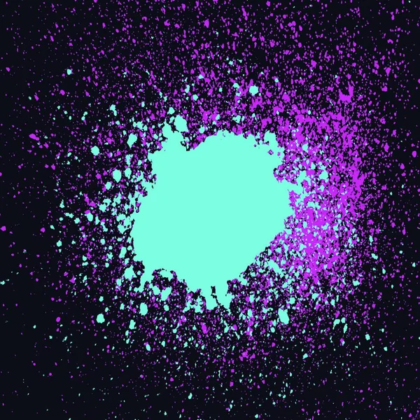 Kleurrijke Acrylverf Spetters Blob Zwarte Achtergrond Neon — Stockvector