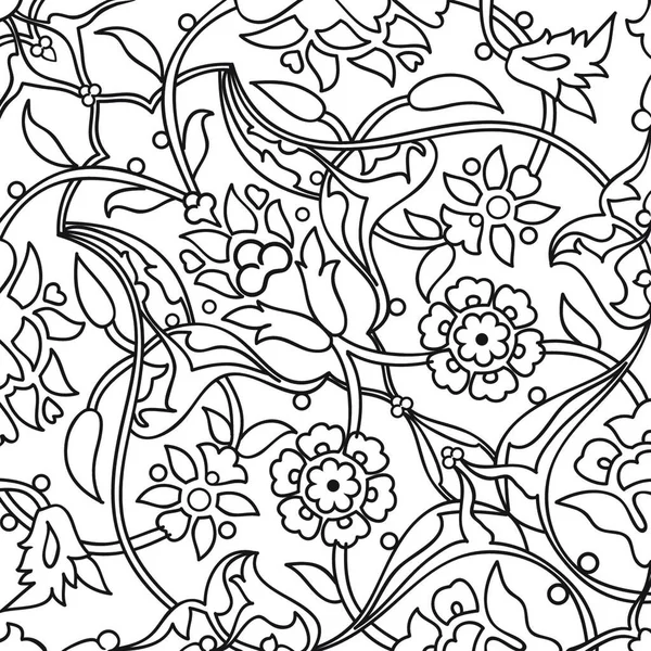 Stylizované Květiny Orientální Tapety Retro Bezešvé Abstraktní Pozadí Vektor Dekorace — Stockový vektor