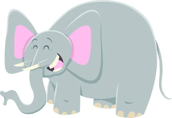 Εικονογράφηση Κινουμένων Σχεδίων Του Αστείου Χαρακτήρα Άγριων Ζώων Elephant — Διανυσματικό Αρχείο
