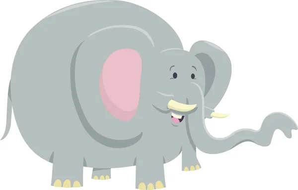 Dibujos Animados Ilustración Lindo Elefante Carácter Animal Salvaje — Vector de stock