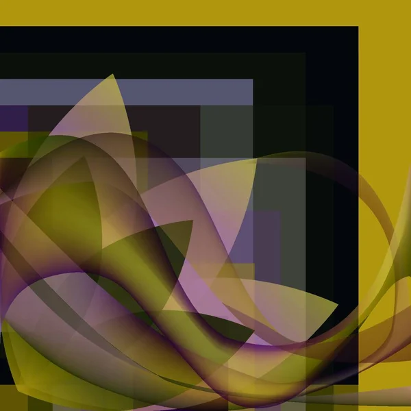 炫彩抽象花卉与波浪对方形渐变背景 — 图库矢量图片
