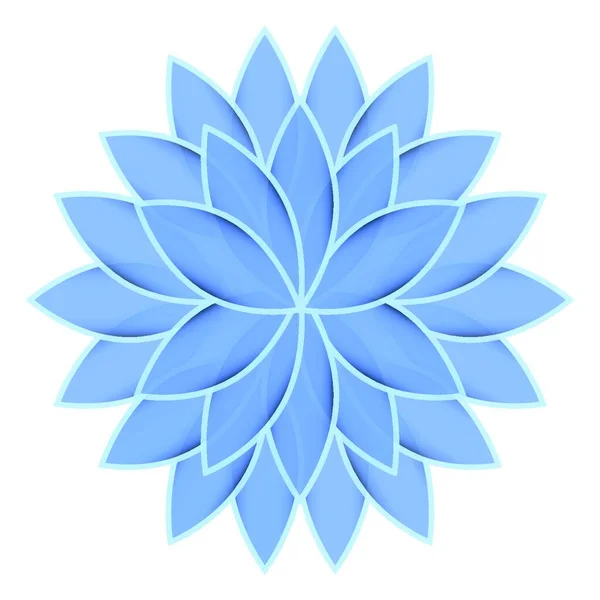 Blue Flower Lotus White Background Isolated — Stock Vector