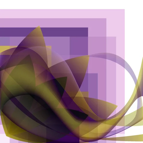 Красочный Абстрактный Цветок Волнами Квадратном Градиентном Фоне — стоковый вектор