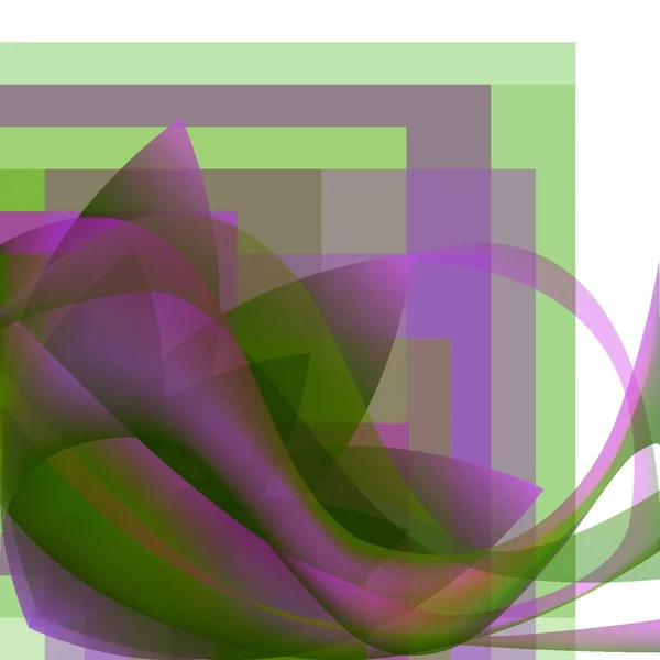 Flor Abstracta Colorida Con Ondas Sobre Fondo Cuadrado Degradado — Vector de stock