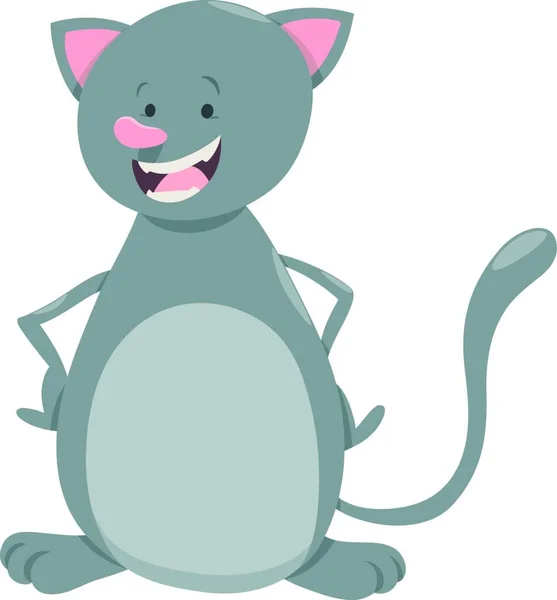Ilustracja Kreskówka Śmieszne Kot Czy Kotka Znak Zwierzę — Wektor stockowy