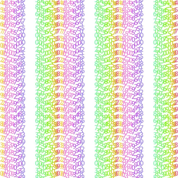 Matrix Concept Regenboog Witte Achtergrond Met Cijfers Het Scherm Algoritme — Stockvector