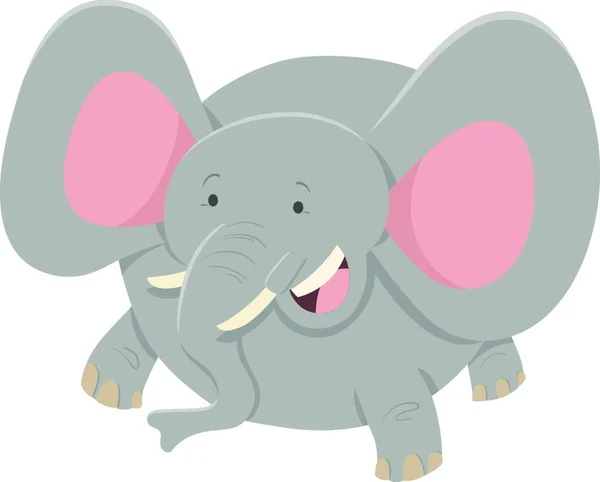 Illustration Bande Dessinée Personnage Animal Éléphant Mignon — Image vectorielle