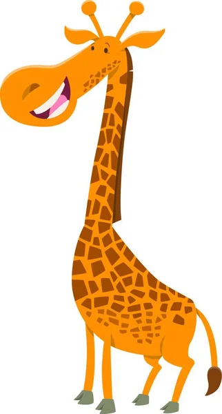 Desenhos Animados Ilustração Girafa Bonito Personagem Animal —  Vetores de Stock