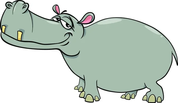 Cartoon Illustration Hippopotamus Wild Animal Character — Stock Vector