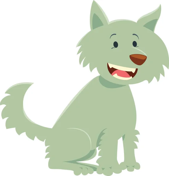 Cartoon Illustration Cute Grey Wolf Animal Character — Stock Vector