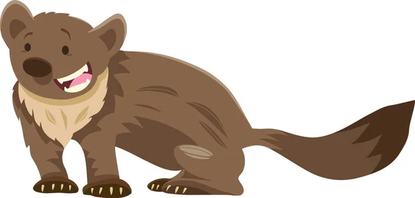 Ilustração Dos Desenhos Animados Caráter Animal Selvagem Bonito Marten —  Vetores de Stock