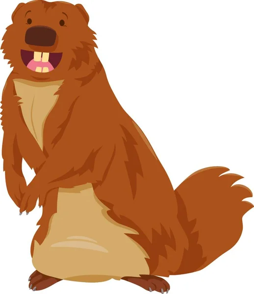 Illustration Bande Dessinée Personnage Animal Happy Gopher — Image vectorielle