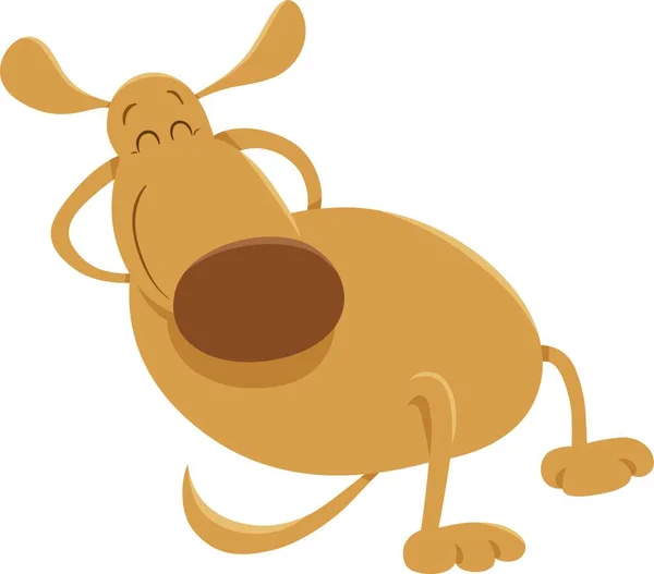 Zeichentrick Illustration Des Entspannten Hundes Tierfigur — Stockvektor