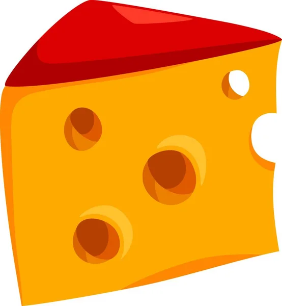 Cartoon Illustration Cheese Holes Food Object — Stock Vector