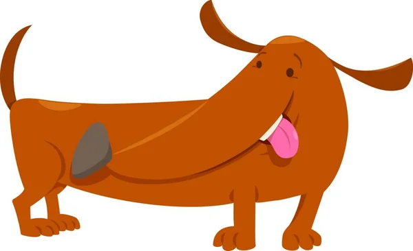 かわいいダックスフント犬ペット動物キャラクターの漫画イラスト — ストックベクタ