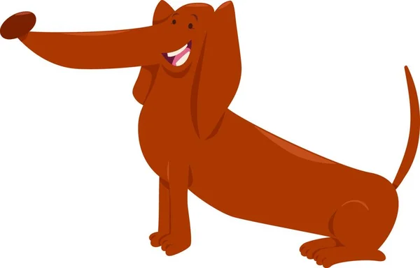 Illustration Bande Dessinée Personnage Animal Drôle Chien Teckel — Image vectorielle