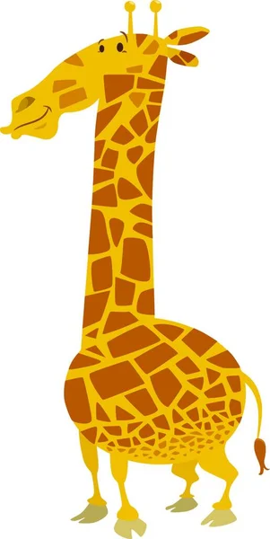 Ilustração Dos Desenhos Animados Girafa Safari Animal Character — Vetor de Stock