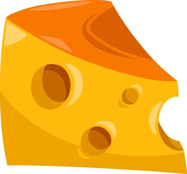 Cartoon Illustration Piece Cheese Holes Food Object — Stock Vector