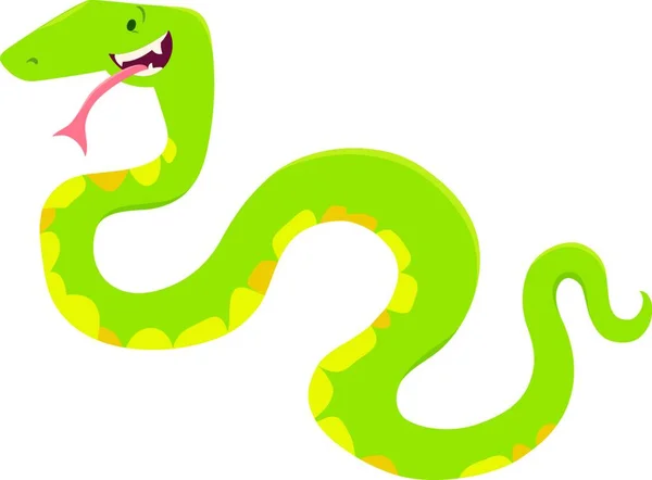Ilustração Dos Desenhos Animados Caráter Animal Bonito Serpente — Vetor de Stock