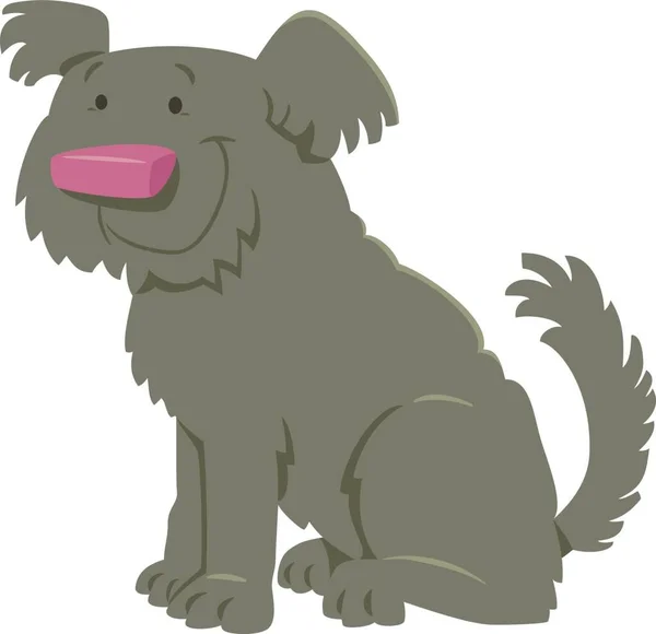 Illustrazione Del Fumetto Carino Shaggy Dog Animal Character — Vettoriale Stock