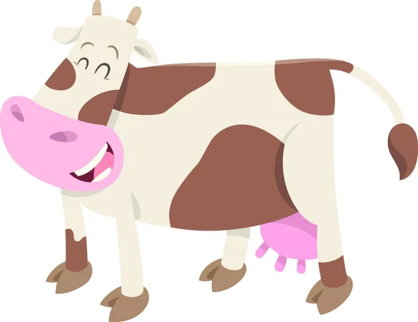 Cartoon Illustration Spotted Cow Farm Animal Character — стоковый вектор